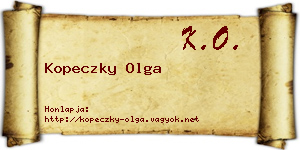 Kopeczky Olga névjegykártya