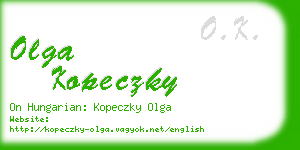 olga kopeczky business card